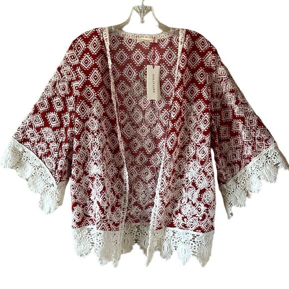NEW Anthropologie Solitaire Lace Trimmed Cardigan - Picture 1 of 5